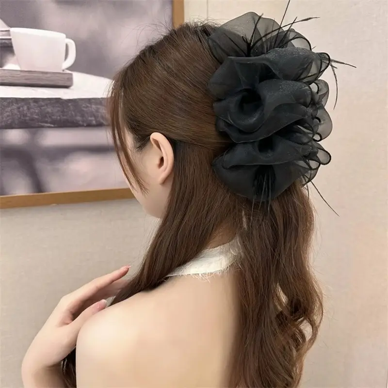 Black Mesh Cloud Bubble Hair Clip for Women - Image 46