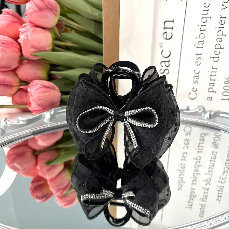 Black Mesh Cloud Bubble Hair Clip for Women — feature 10