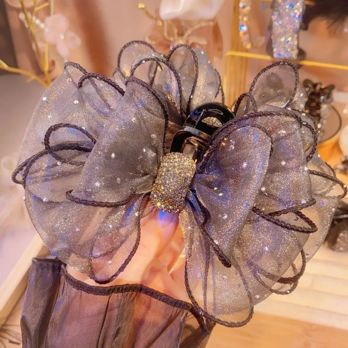 Black Mesh Cloud Bubble Hair Clip for Women — feature 28