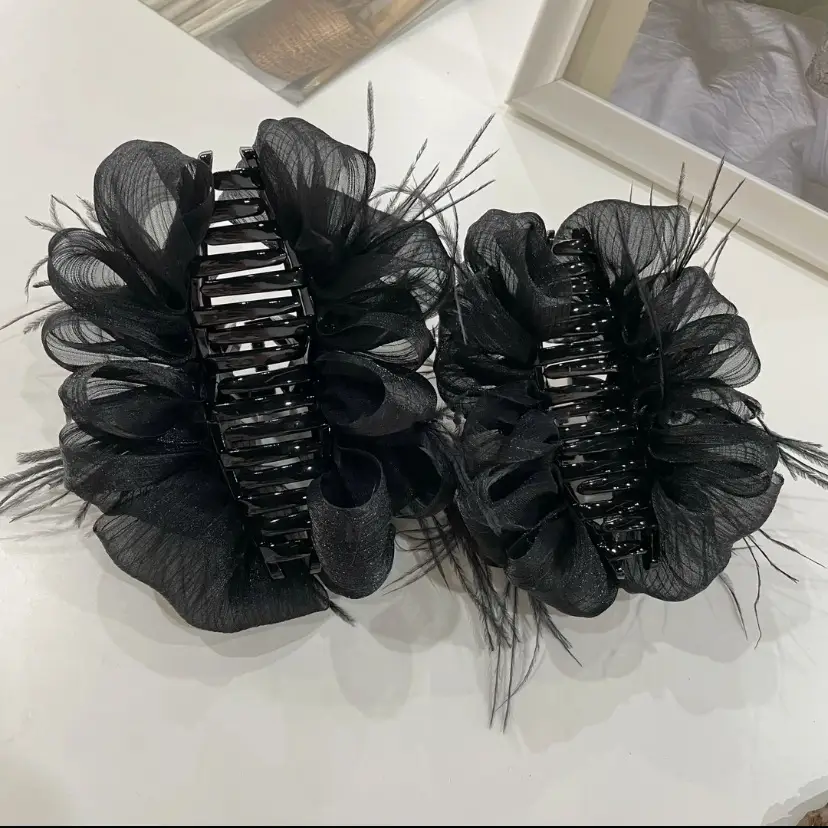 Black Mesh Cloud Bubble Hair Clip for Women — feature 6