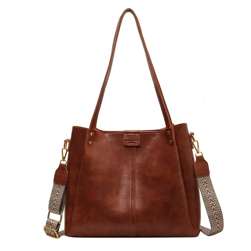 Women's Black Leather Crossbody Tote Bag Large Capacity Autumn Winter - Image 9
