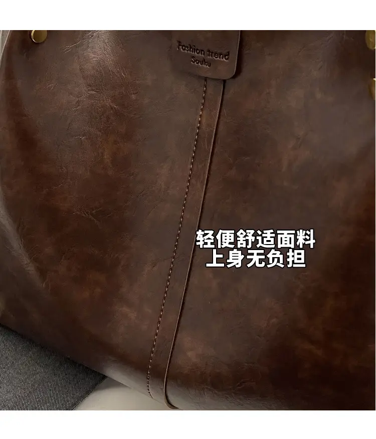 Women's Black Leather Crossbody Tote Bag Large Capacity Autumn Winter — feature 15
