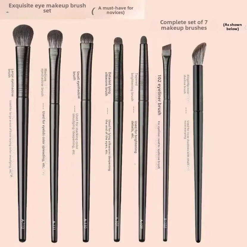 Cangzhou 10 Eye Makeup Brushes Full Set Leather Bag Portable - Image 5