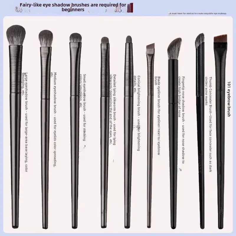 Cangzhou 10 Eye Makeup Brushes Full Set Leather Bag Portable - Image 7