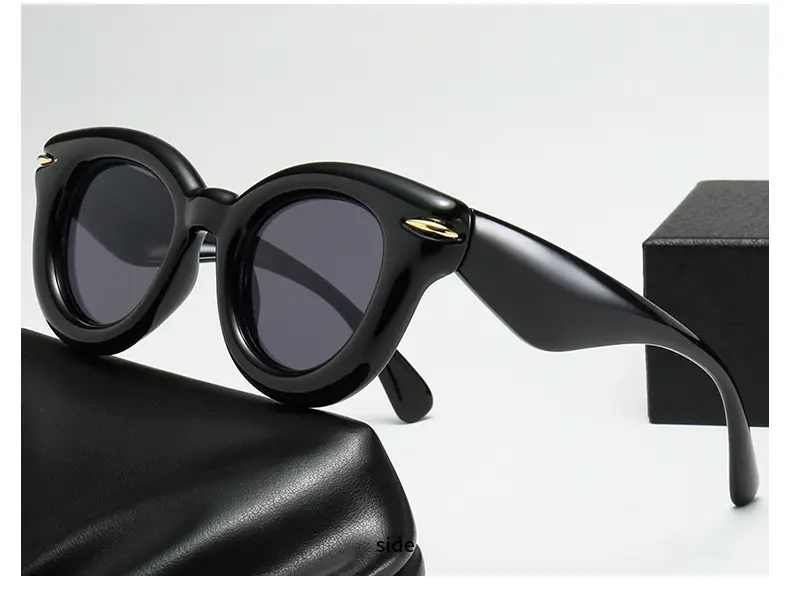 2023 New Cross-Border Round Frame Sunglasses Cream Brown — feature 12