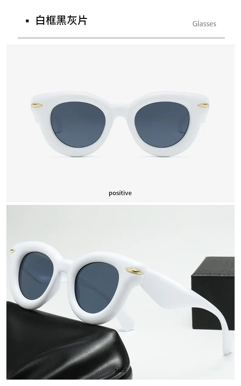 2023 New Cross-Border Round Frame Sunglasses Cream Brown — feature 16