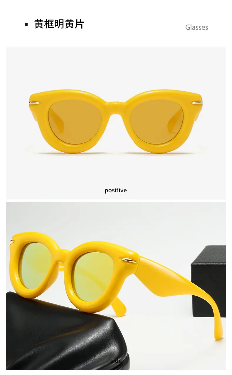2023 New Cross-Border Round Frame Sunglasses Cream Brown — feature 18