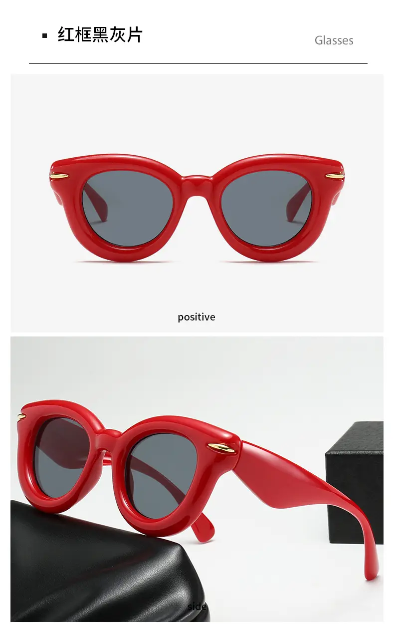 2023 New Cross-Border Round Frame Sunglasses Cream Brown — feature 19