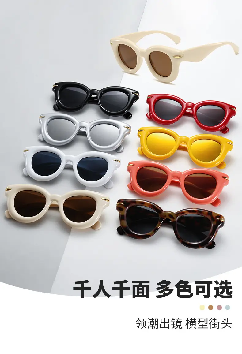 2023 New Cross-Border Round Frame Sunglasses Cream Brown — feature 4
