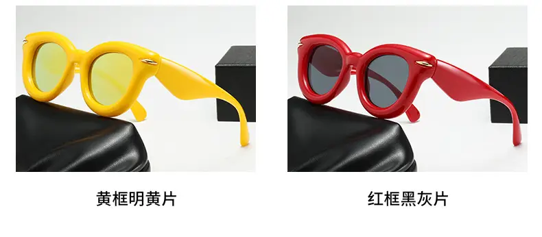 2023 New Cross-Border Round Frame Sunglasses Cream Brown — feature 8