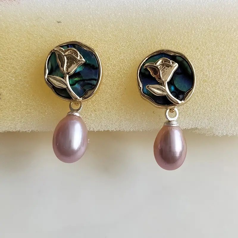 S925 Gold Pearl Geometric Earrings Light Luxury New Style — feature 14