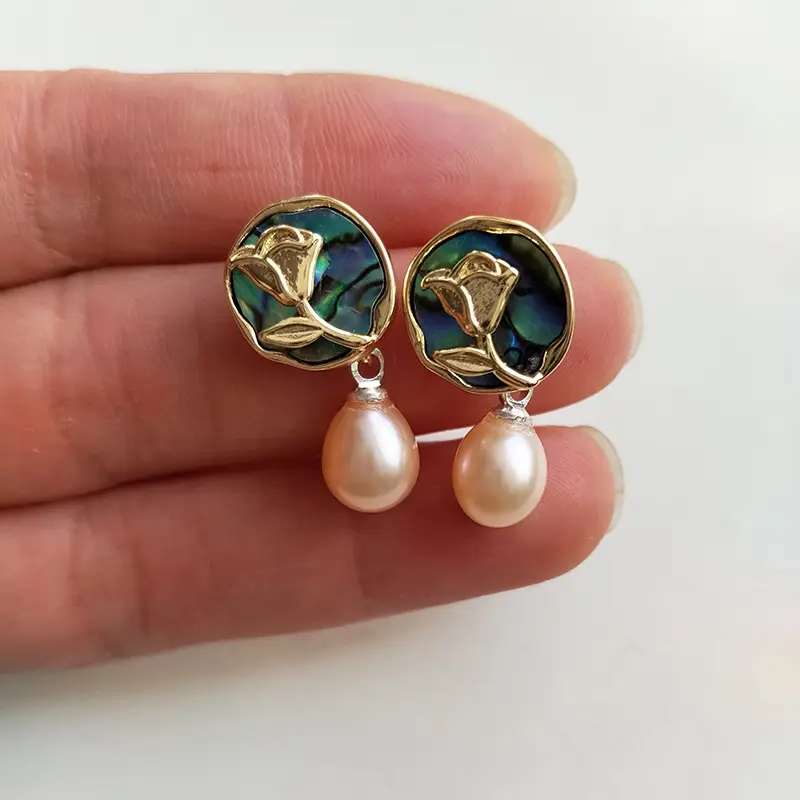S925 Gold Pearl Geometric Earrings Light Luxury New Style — feature 16