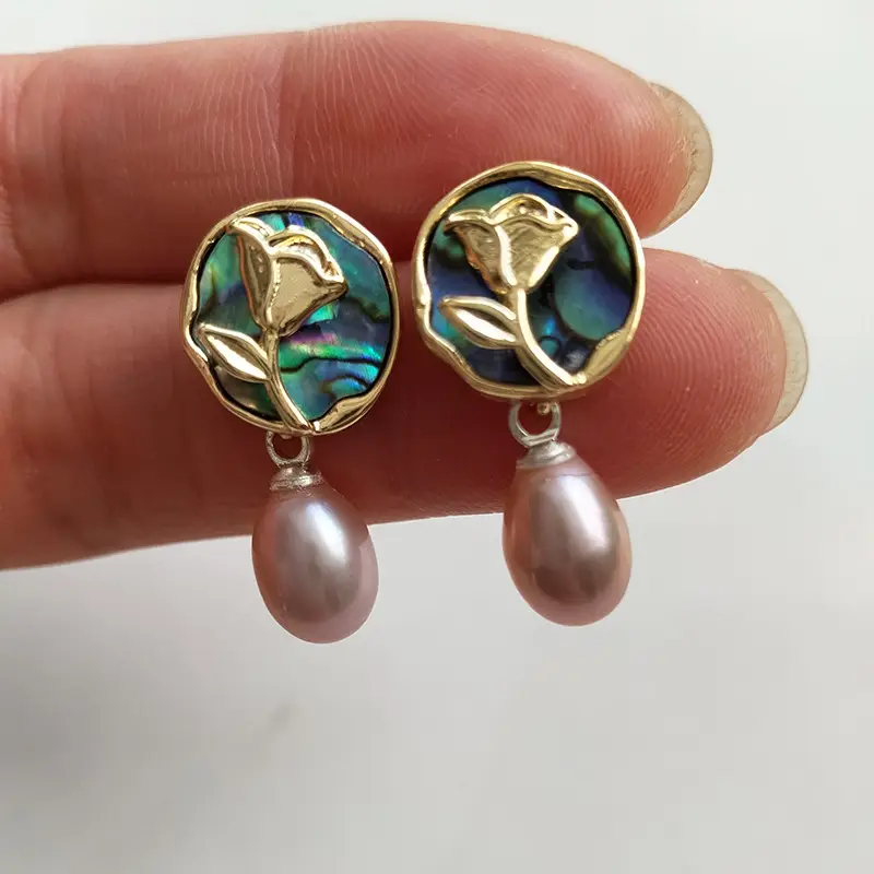 S925 Gold Pearl Geometric Earrings Light Luxury New Style — feature 17
