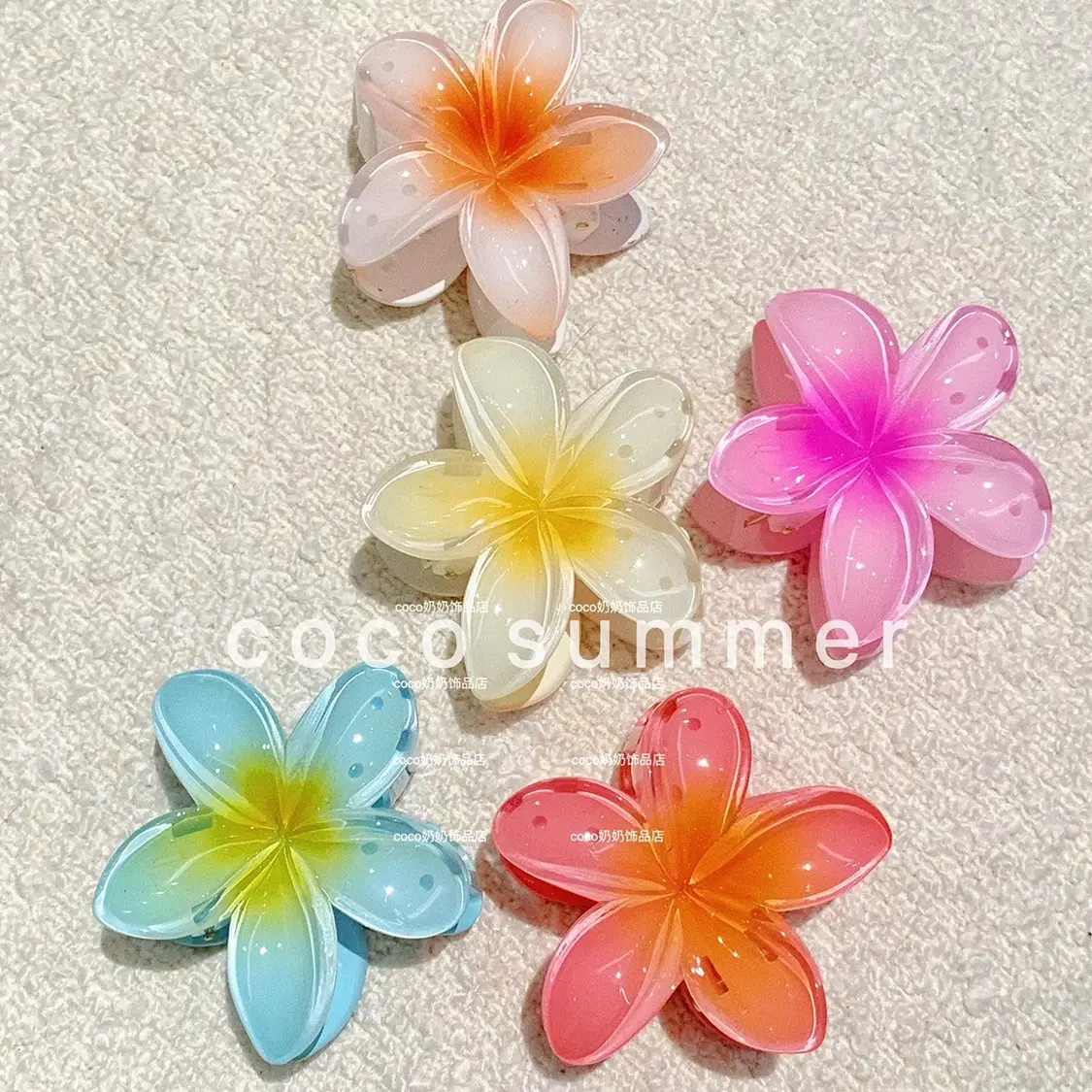 Orange Flower Cross-Country Egg Clip Back Head Clip - Image 8