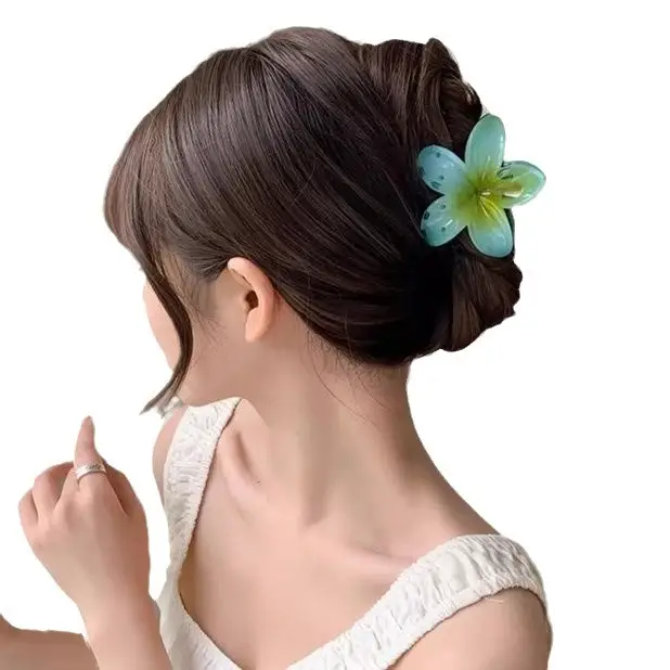 Orange Flower Cross-Country Egg Clip Back Head Clip - Image 11