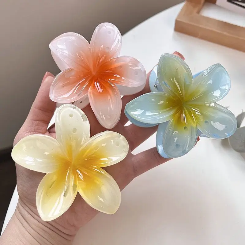 Orange Flower Cross-Country Egg Clip Back Head Clip — feature 10
