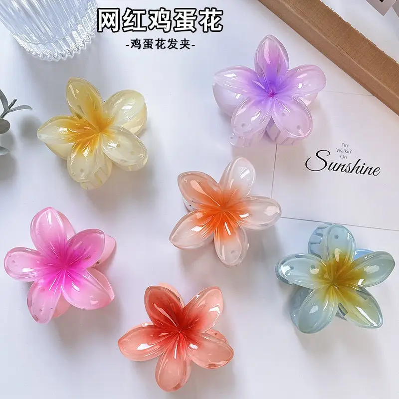 Orange Flower Cross-Country Egg Clip Back Head Clip — feature 9