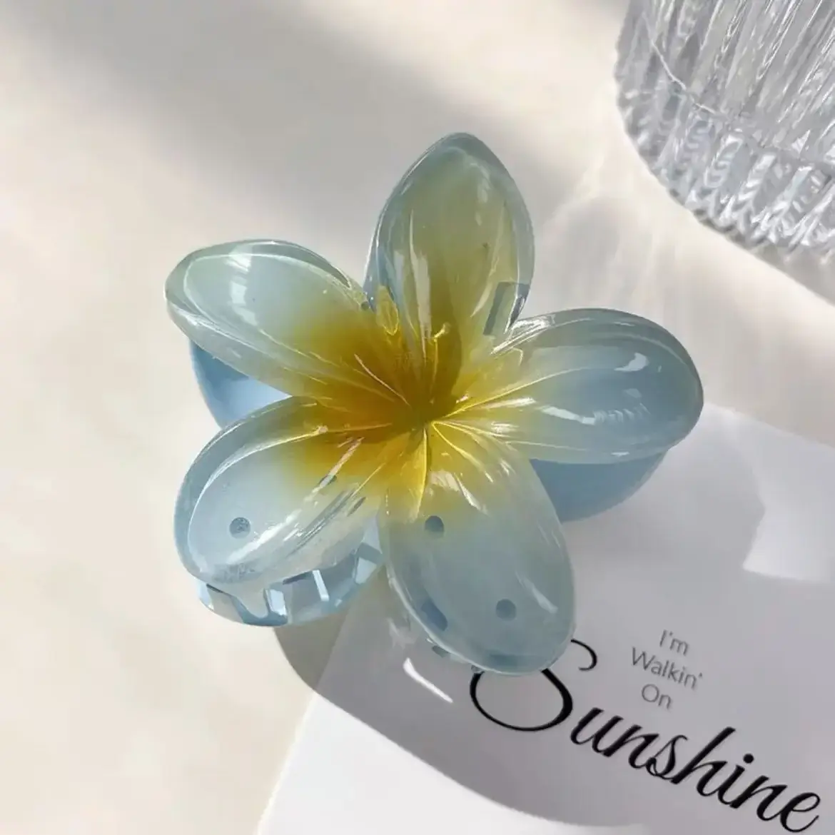 Orange Flower Cross-Country Egg Clip Back Head Clip - Image 2