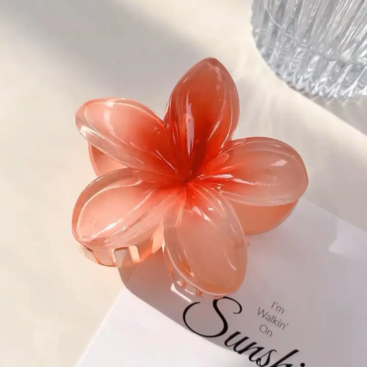 Orange Flower Cross-Country Egg Clip Back Head Clip - Image 4