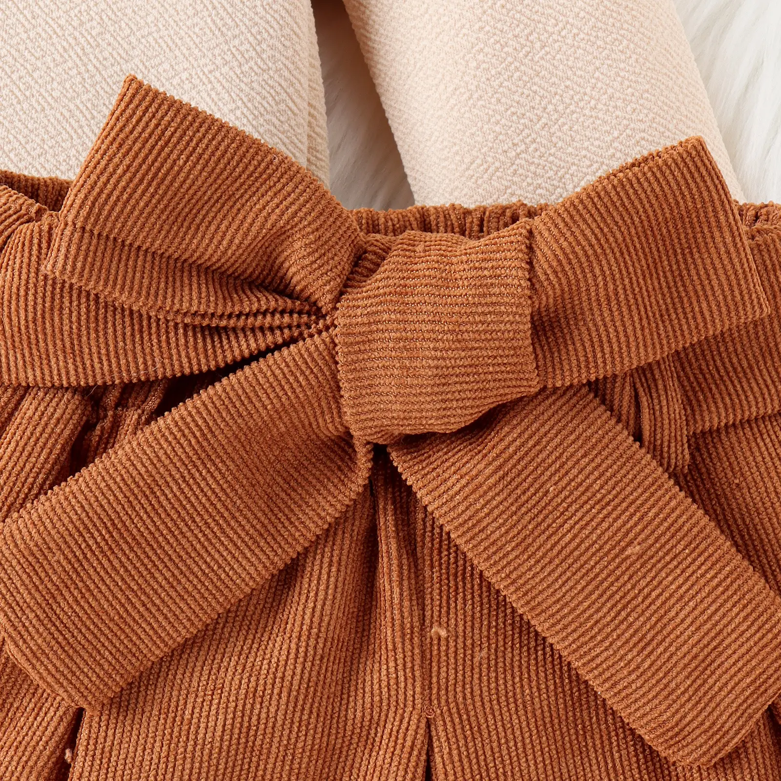 Baoxi Girls Cross-Country Sweater Skirt Set Brown Beige — feature 8