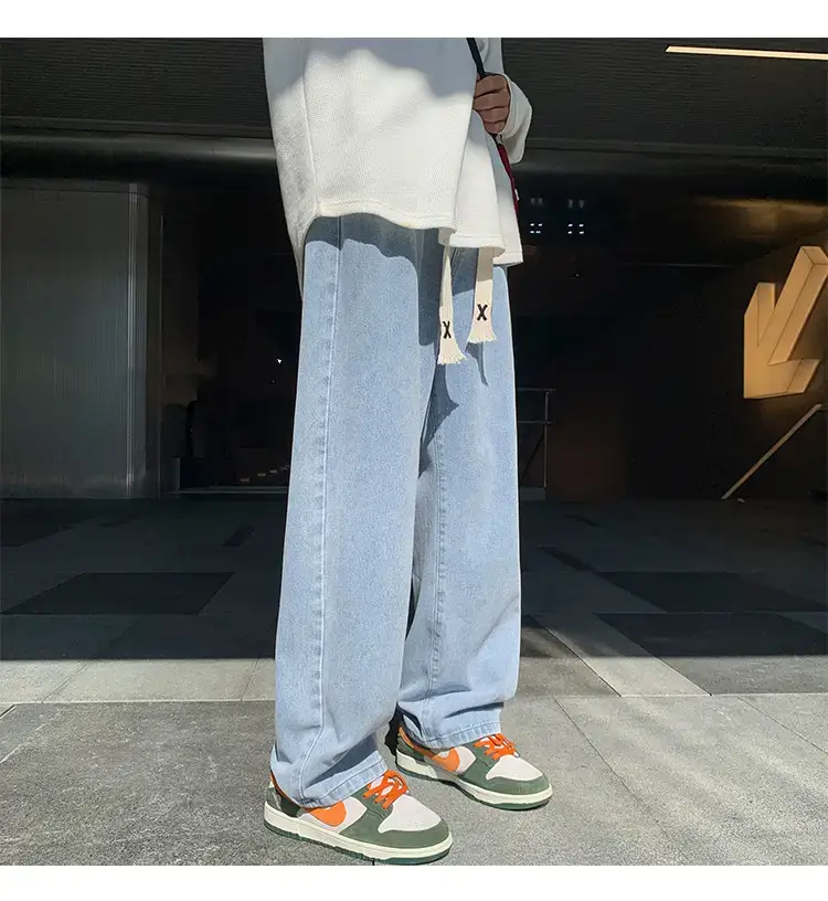 Men Wide Leg Jeans American High Street Spring Trousers — feature 3