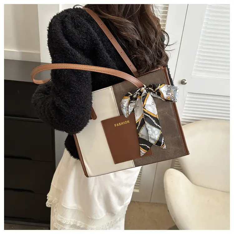 Korean Retro Shoulder Tote Bag Black 2023 Winter — feature 11