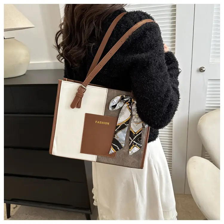 Korean Retro Shoulder Tote Bag Black 2023 Winter — feature 12