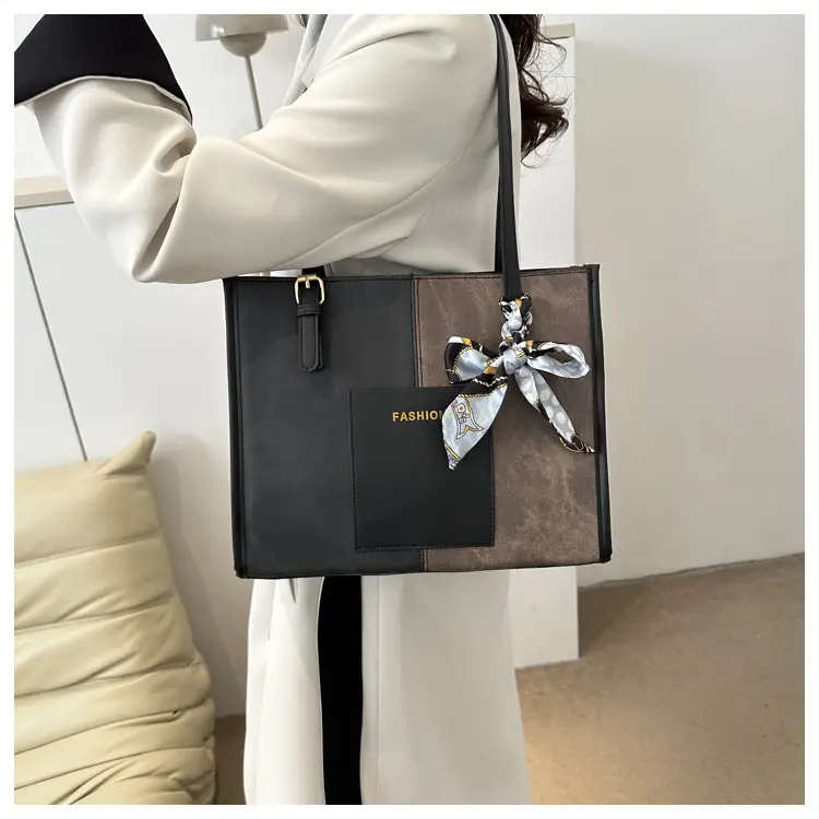 Korean Retro Shoulder Tote Bag Black 2023 Winter — feature 13