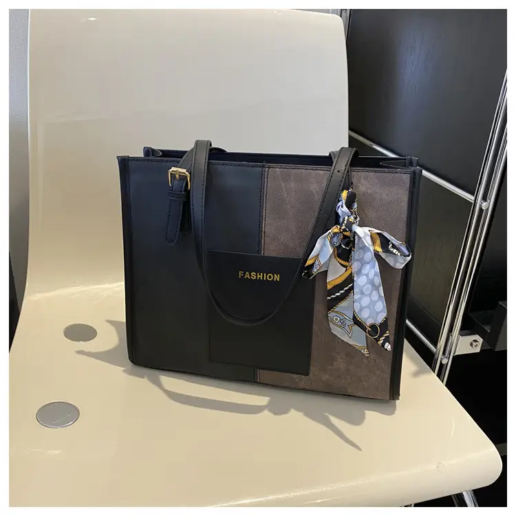 Korean Retro Shoulder Tote Bag Black 2023 Winter — feature 21