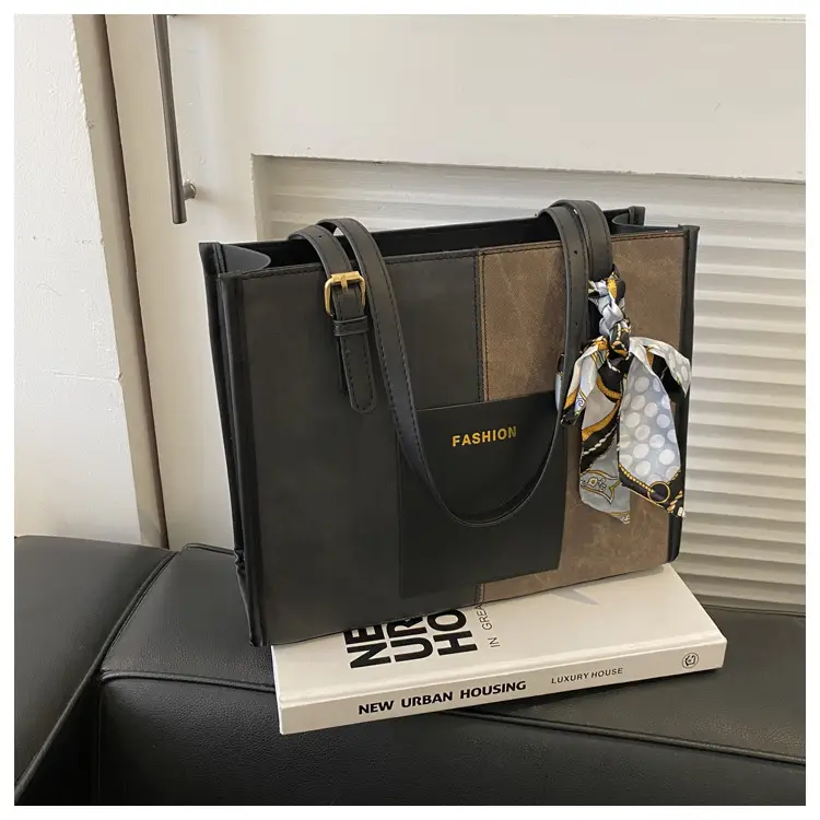 Korean Retro Shoulder Tote Bag Black 2023 Winter — feature 22