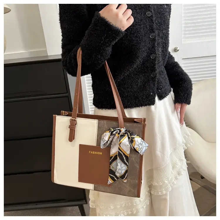 Korean Retro Shoulder Tote Bag Black 2023 Winter — feature 8