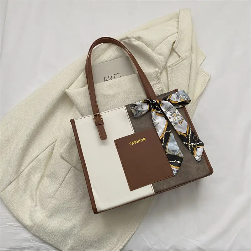 Korean Retro Shoulder Tote Bag Black 2023 Winter - Image 2