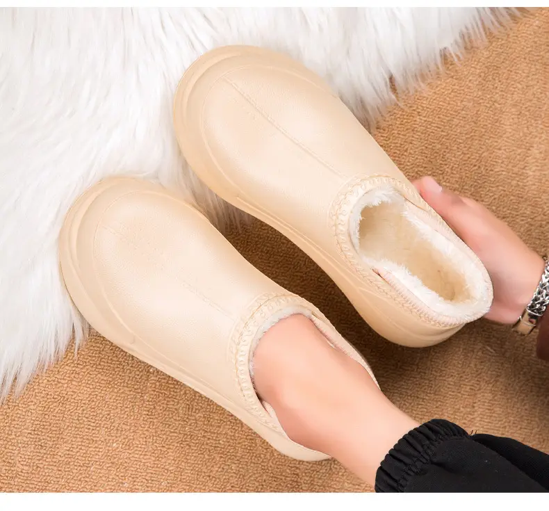Cotton Shoes Couple's Bag Heel Waterproof fleece-lined Warm Cotton Slippers Platform Men's Slippers Lazy Shoes Trendy Mao Mao Slippers — feature 15