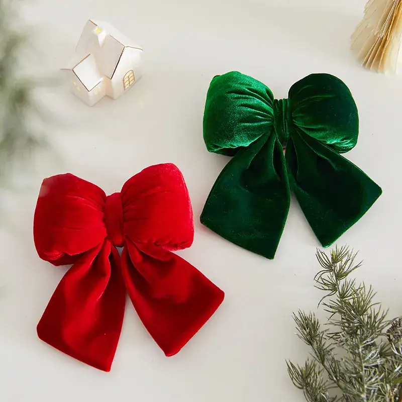 Green Velvet Bow Pendant for Christmas Decor - Image 19