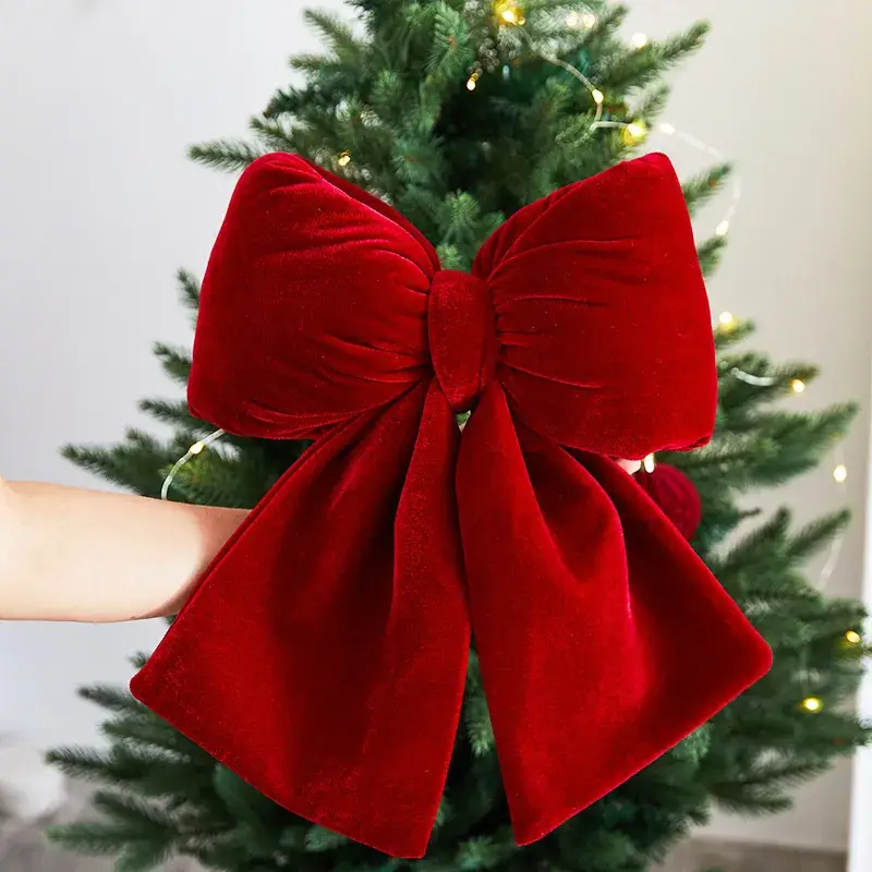 Green Velvet Bow Pendant for Christmas Decor - Image 21