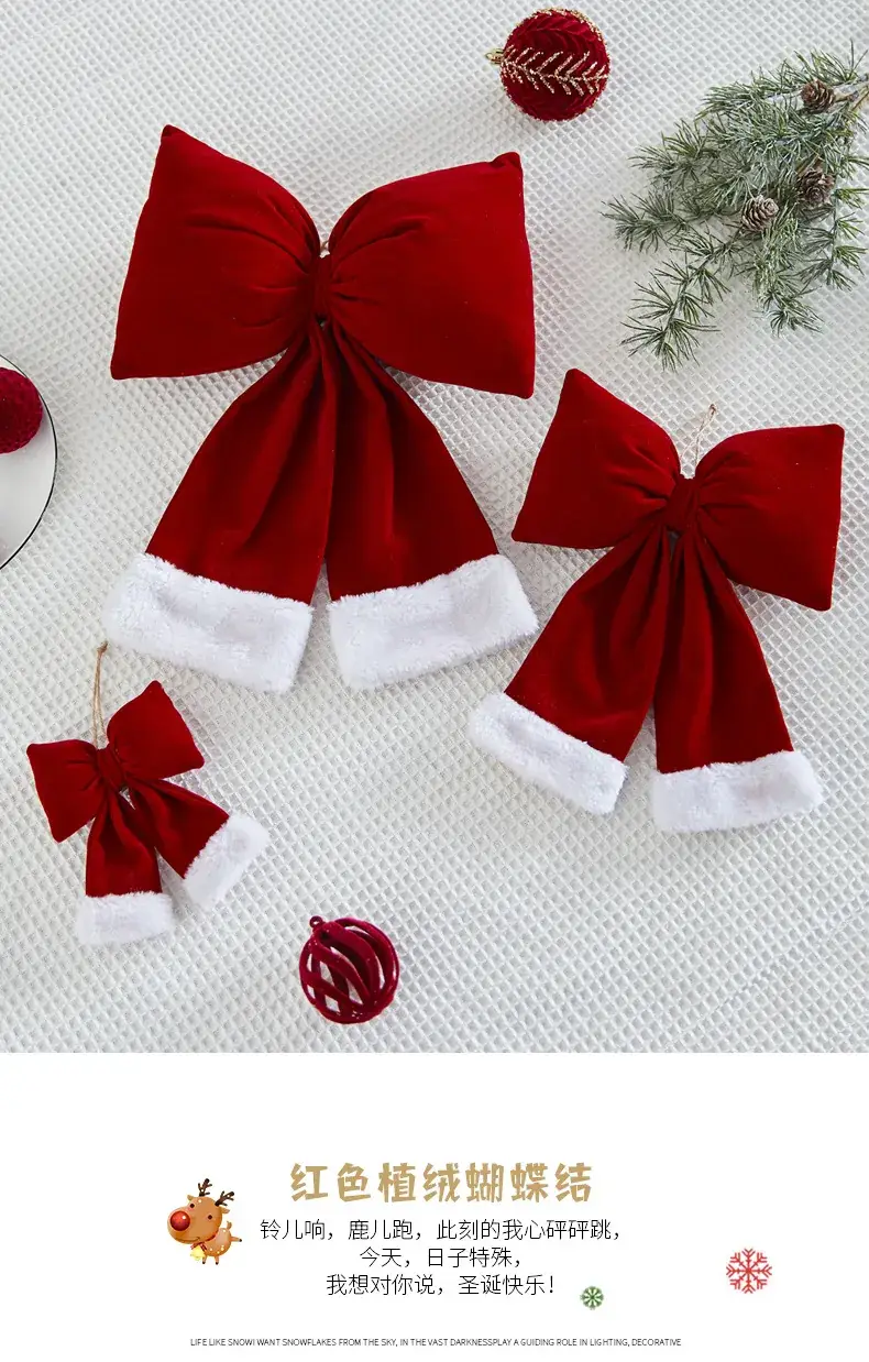Green Velvet Bow Pendant for Christmas Decor — feature 1