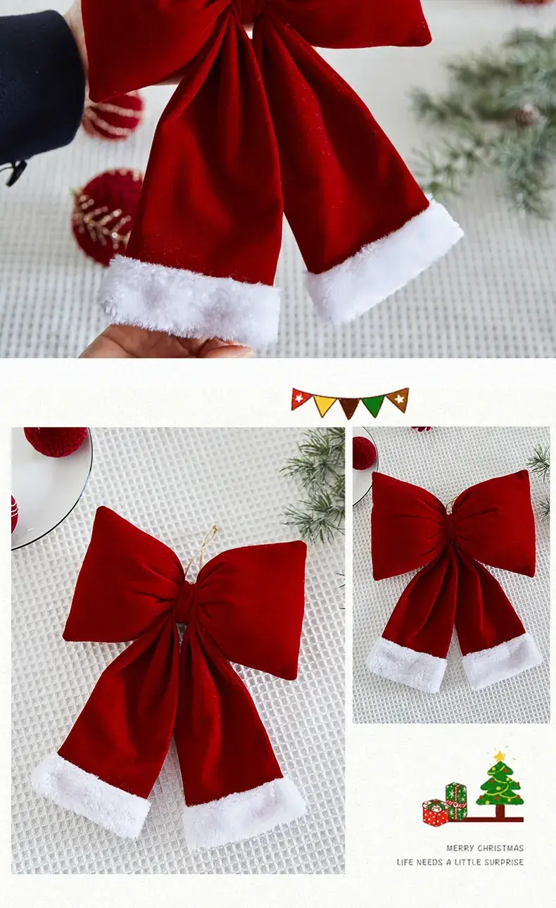 Green Velvet Bow Pendant for Christmas Decor — feature 5
