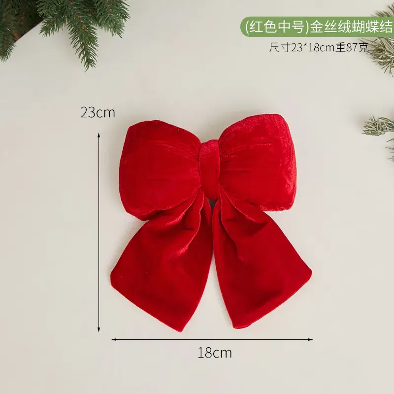 Green Velvet Bow Pendant for Christmas Decor - Image 5