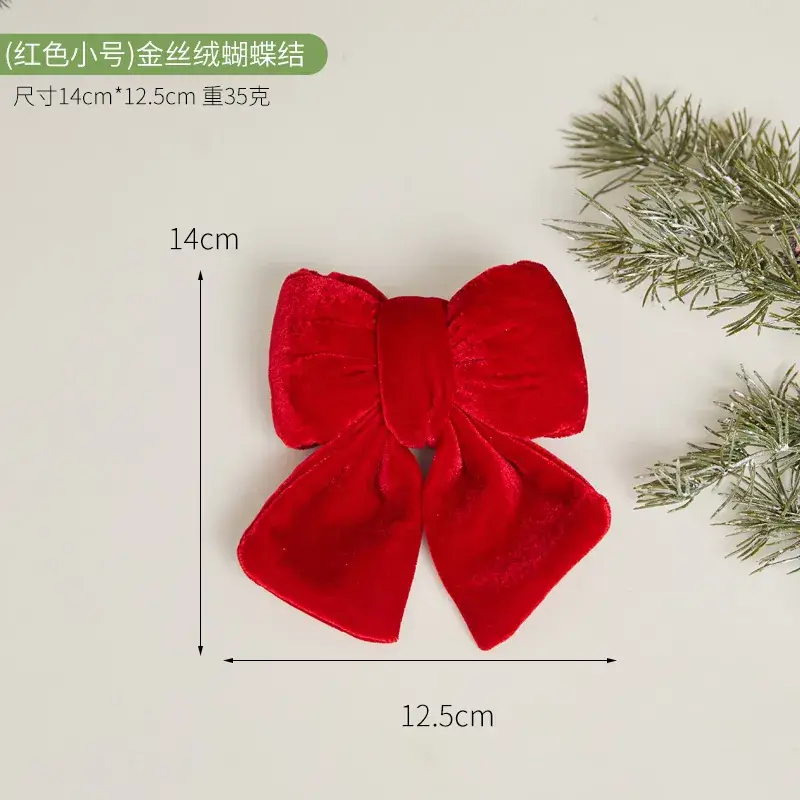 Green Velvet Bow Pendant for Christmas Decor - Image 6