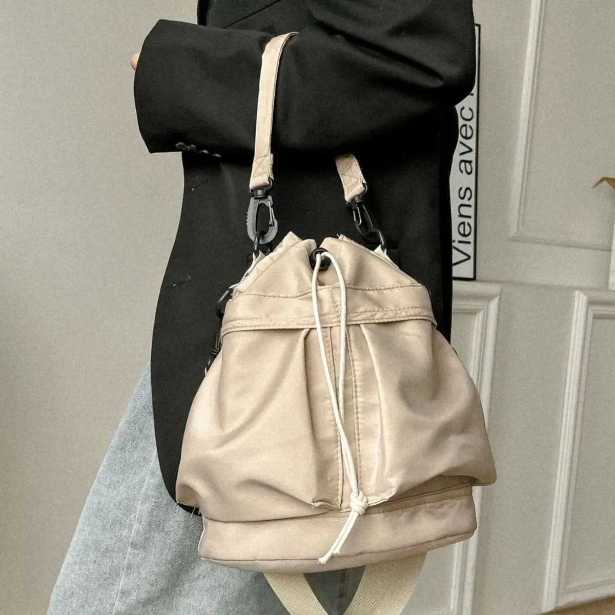 2026 Nylon Bucket Bag Drawstring Shoulder Crossbody - Image 8