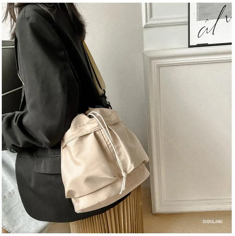 2026 Nylon Bucket Bag Drawstring Shoulder Crossbody — feature 11