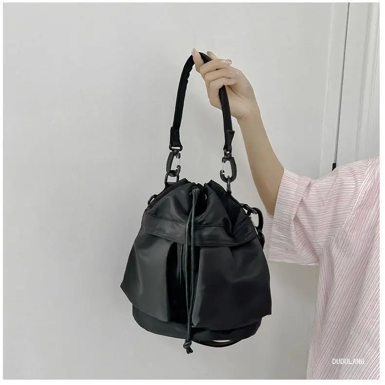 2026 Nylon Bucket Bag Drawstring Shoulder Crossbody — feature 12