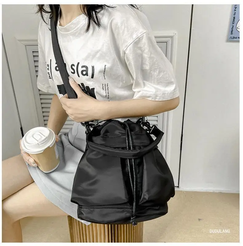 2026 Nylon Bucket Bag Drawstring Shoulder Crossbody — feature 14