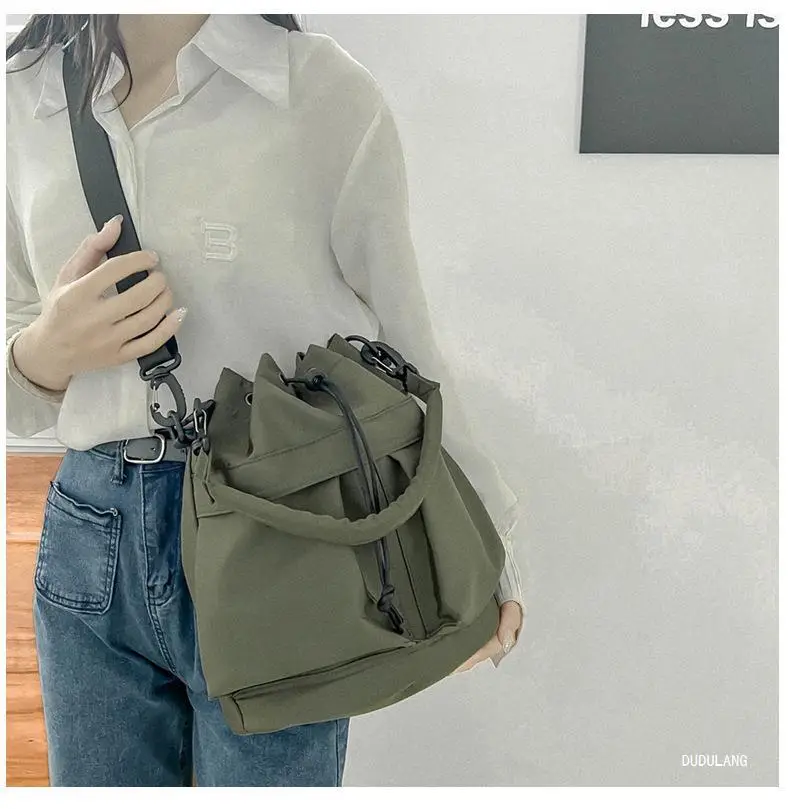 2026 Nylon Bucket Bag Drawstring Shoulder Crossbody — feature 21