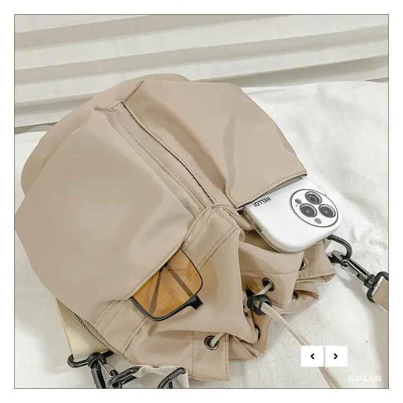 2026 Nylon Bucket Bag Drawstring Shoulder Crossbody — feature 25