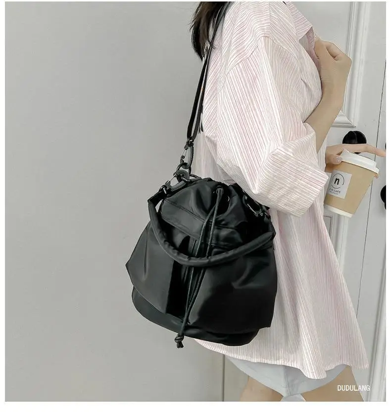 2026 Nylon Bucket Bag Drawstring Shoulder Crossbody — feature 3