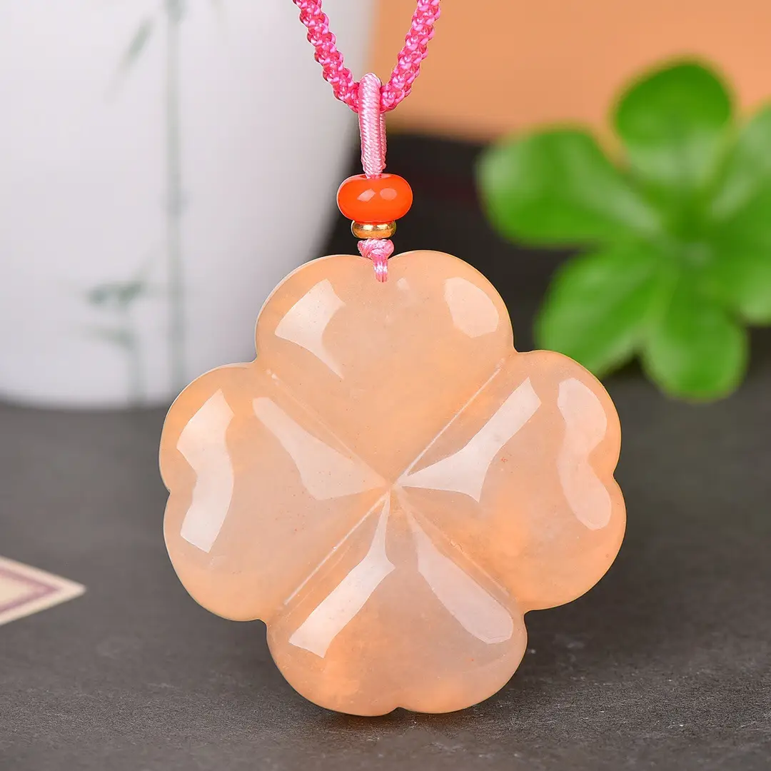 Gold Silk Four Leaf Clover Pendant Necklace - Image 3