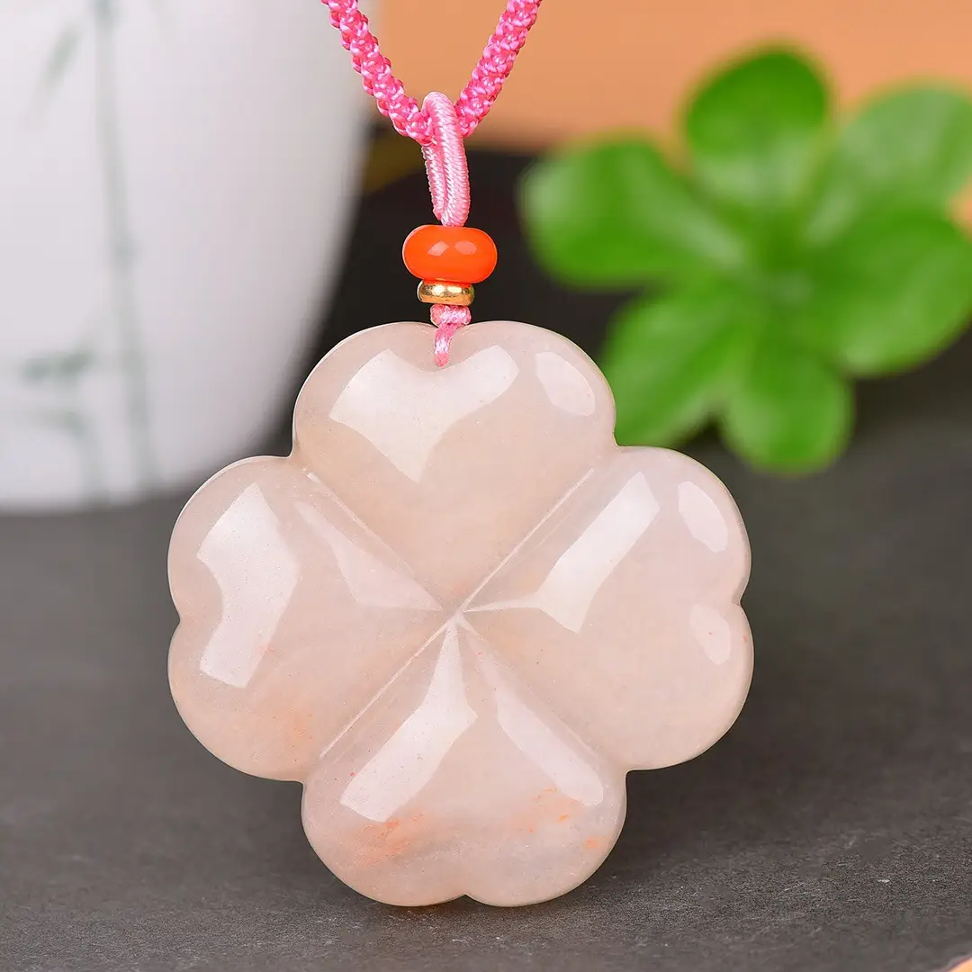 Gold Silk Four Leaf Clover Pendant Necklace - Image 2