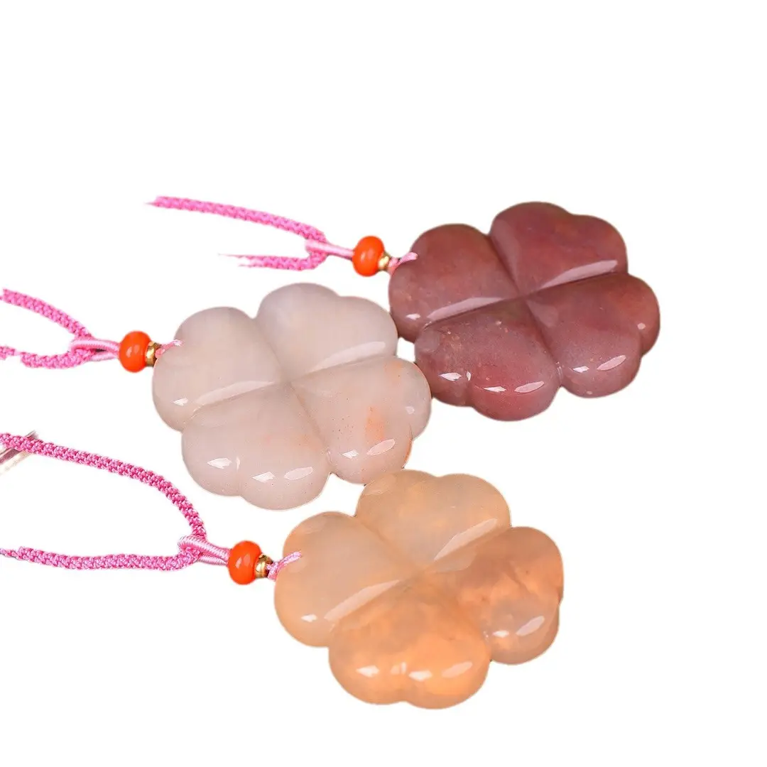Gold Silk Four Leaf Clover Pendant Necklace - Image 5