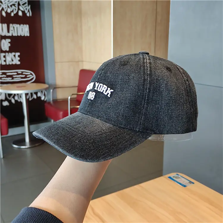 New York Embroidered Denim Baseball Cap for Men Women — feature 10